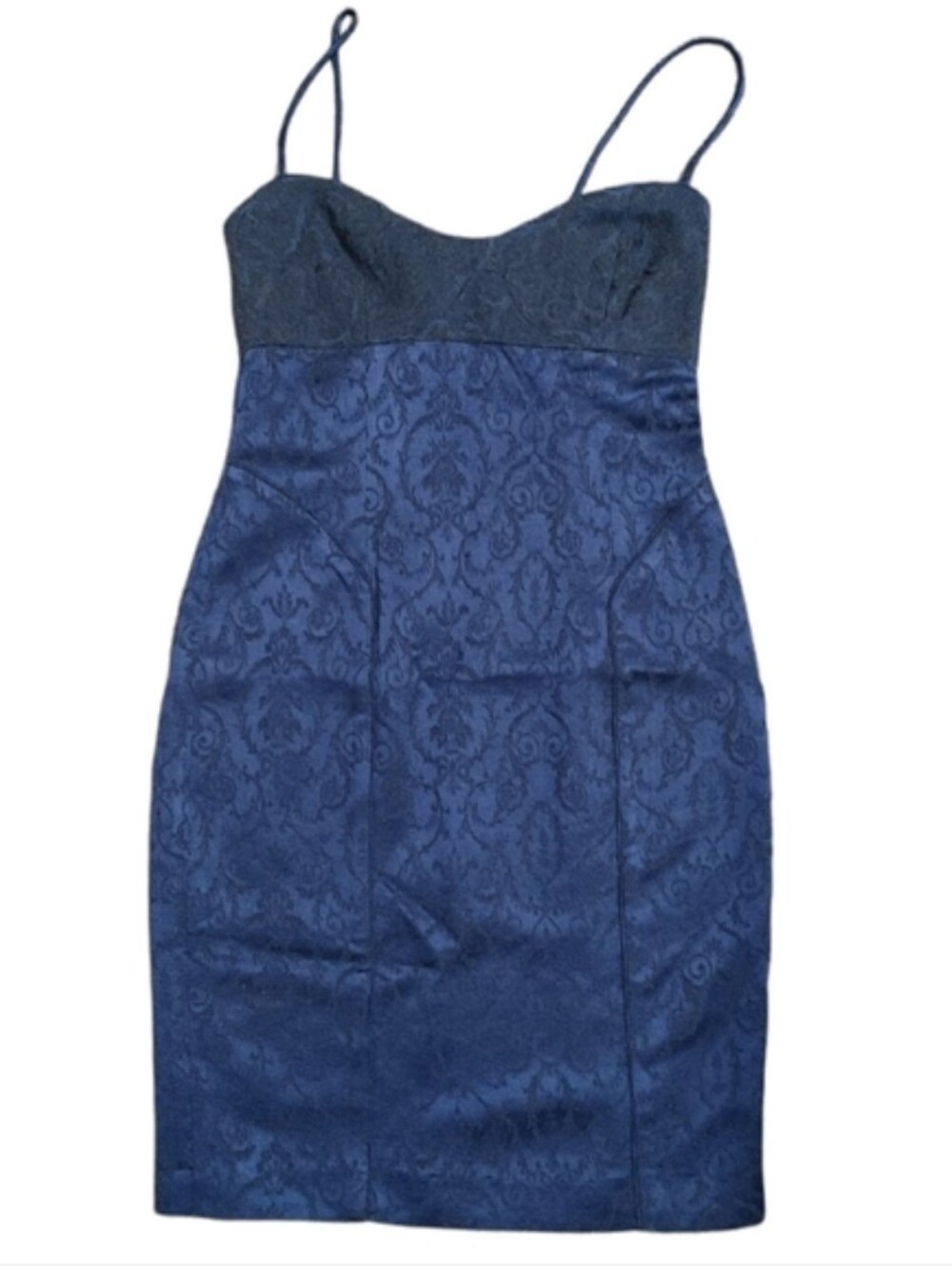 Damask Textured Bodycon Mini Dress - Picture 2 of 14